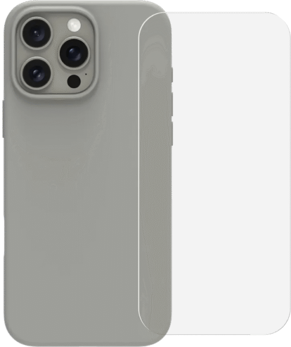 BlueBuilt Back Cover iPhone 16 Pro Max Grijs + Screenprotector Glas