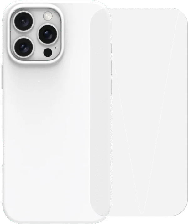 BlueBuilt Back Cover iPhone 16 Pro Max Wit + Screenprotector Glas