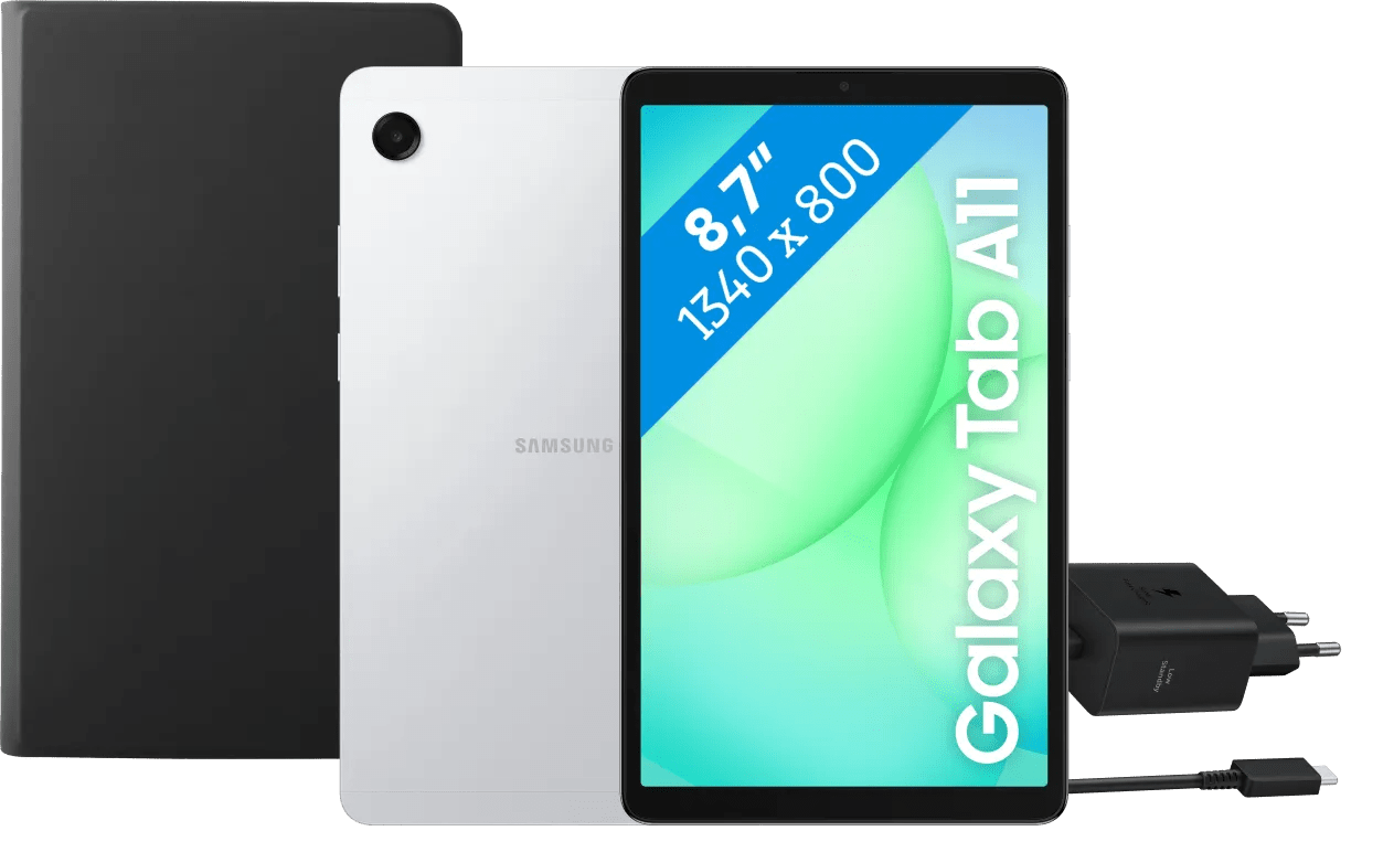 Samsung galaxy tab a11 8,7 inch 64gb wifi zilver + basis accessoirepakket 1 Samsung galaxy tab a11 8