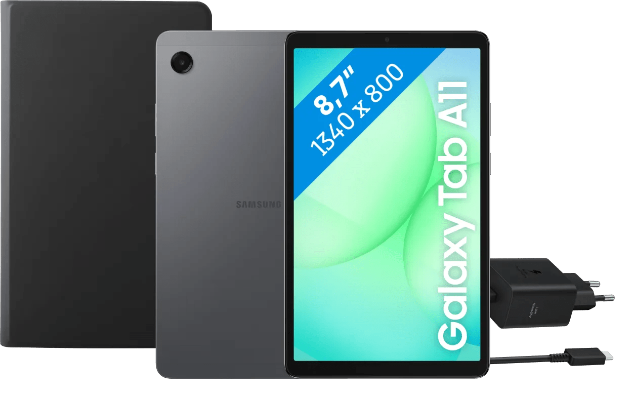 Samsung galaxy tab a11 8,7 inch 128gb wifi grijs + basis accessoirepakket 1 Samsung galaxy tab a11 8