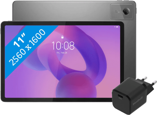 Lenovo Idea Tab 11 inch 128GB Wifi Grijs met Stylus + BlueBuilt Oplader