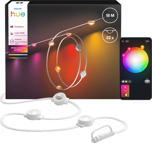Philips Hue Ambiance Festavia Permanent Lichtslinger 18 meter